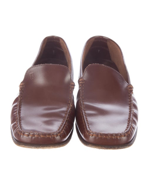 Tod's Leather Square-Toe Loafers