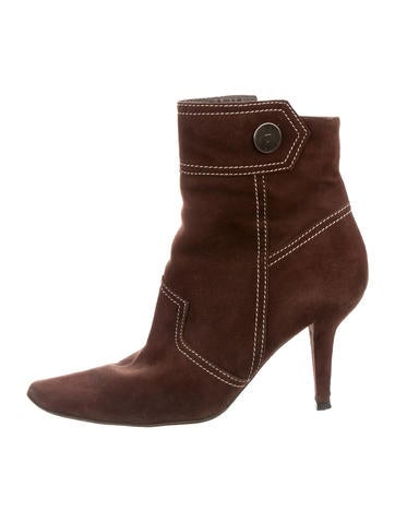 Tod's Suede Square-Toe Ankle Boots