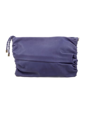 Tod's Ruched Leather Clutch