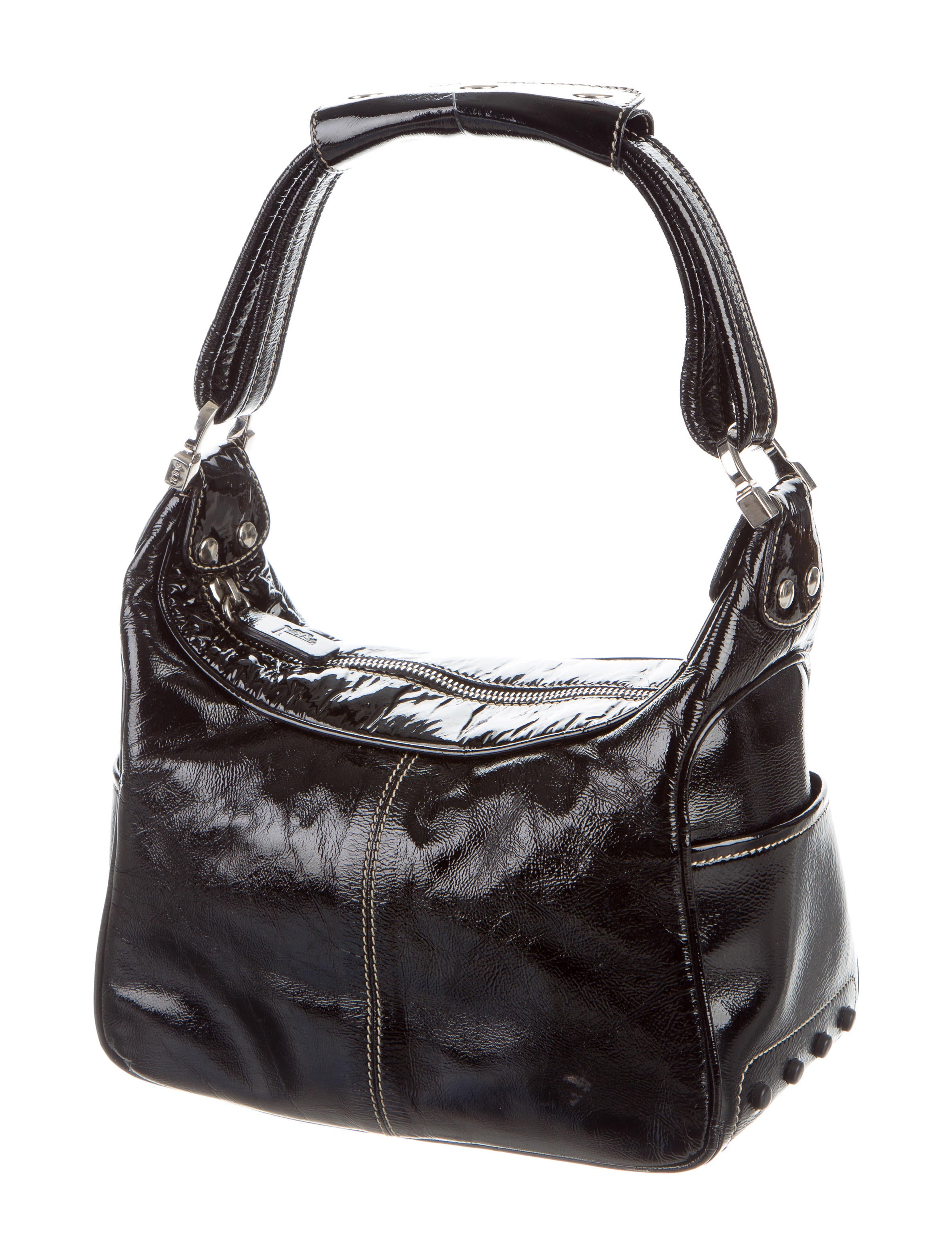 Tod's Patent Leather Shoulder Bag Handbags TOD38581 The RealReal