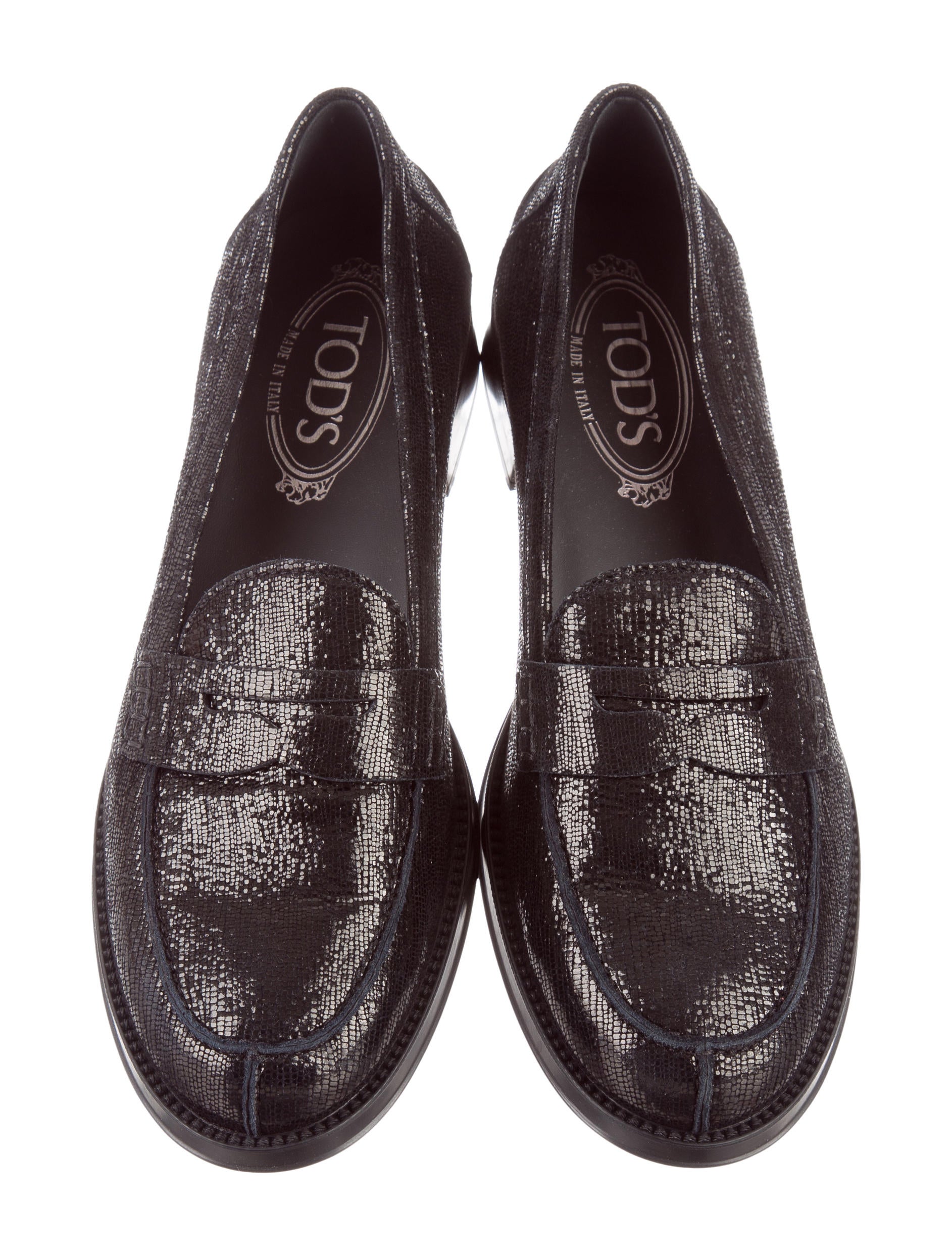 metallic loafers