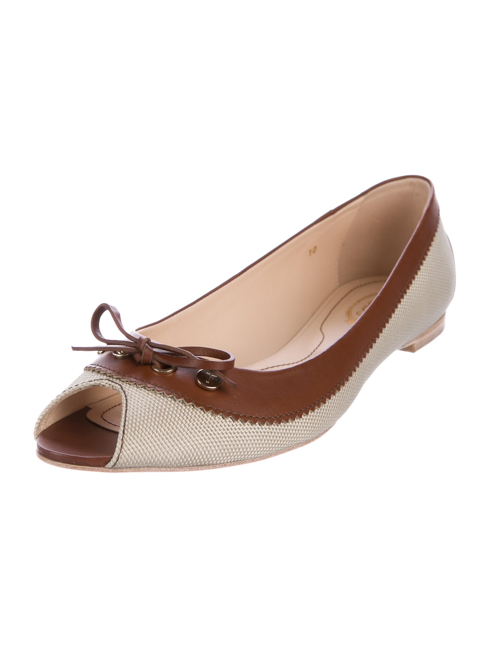 Tod's Peep-Toe Ballet Flats