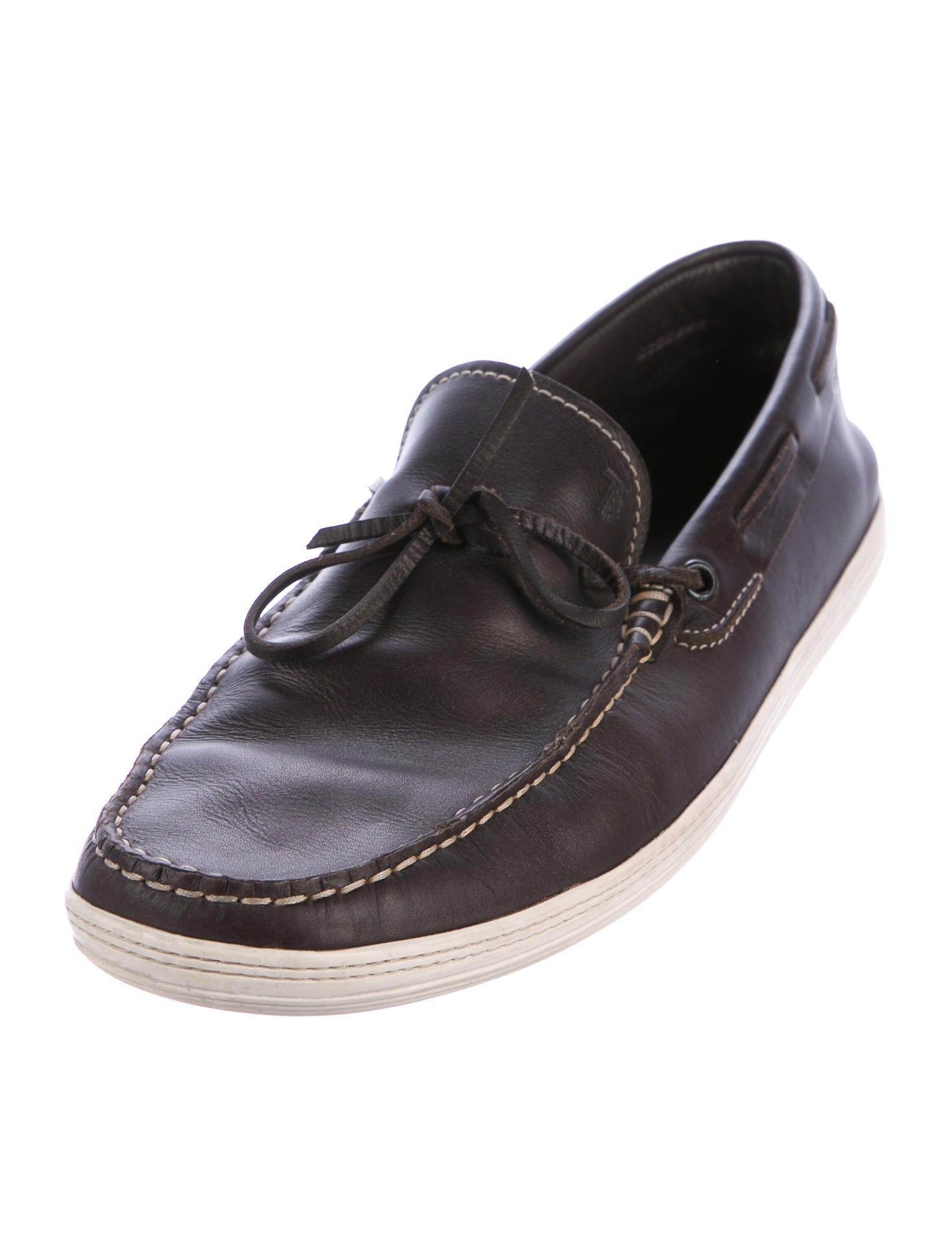 Tod's Leather Boat Shoes Brown Loafers, Shoes TOD43807 The RealReal