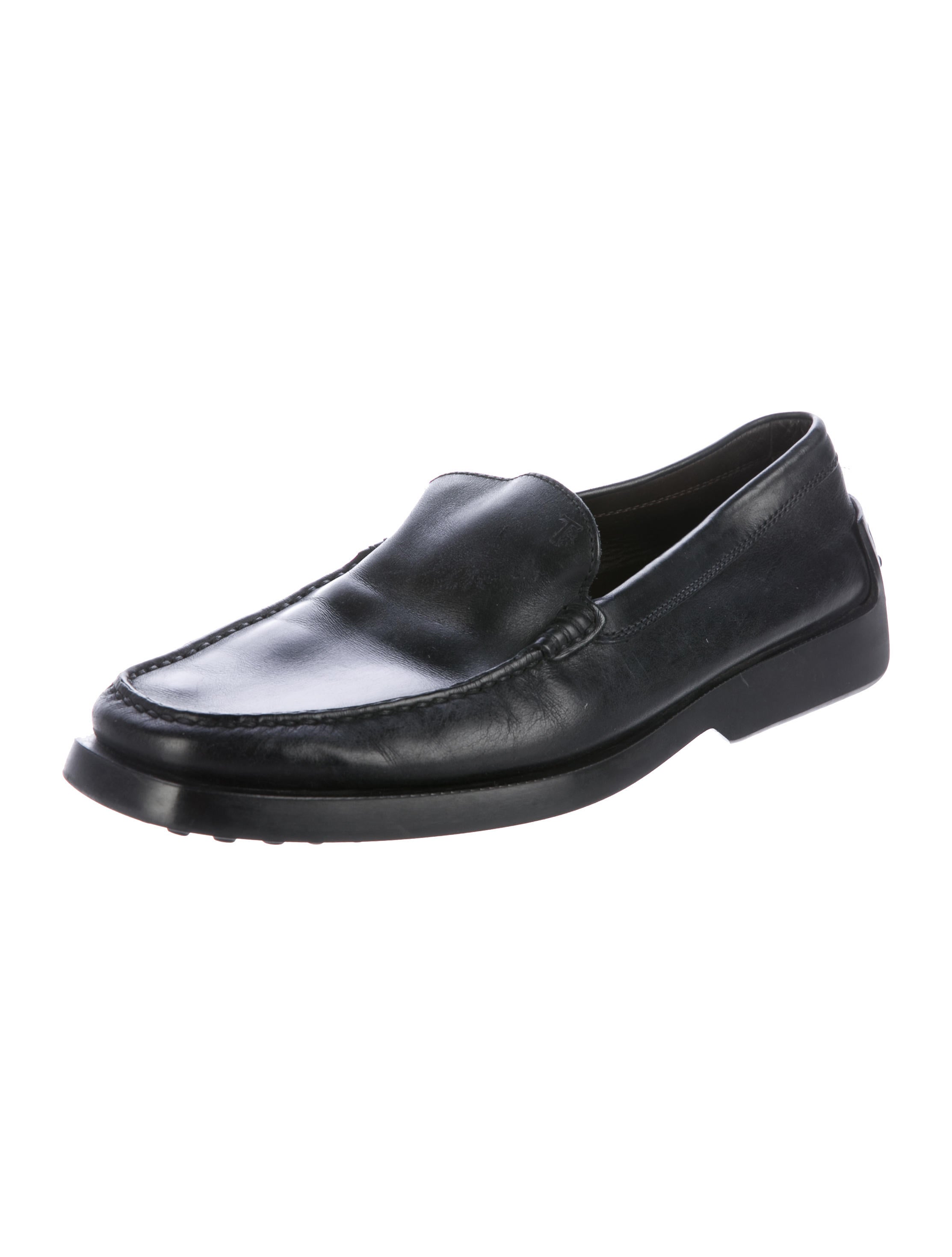 Tod's Leather Square-Toe Loafers