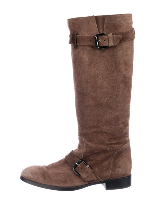 Tod's Suede Knee-High Boots Brown