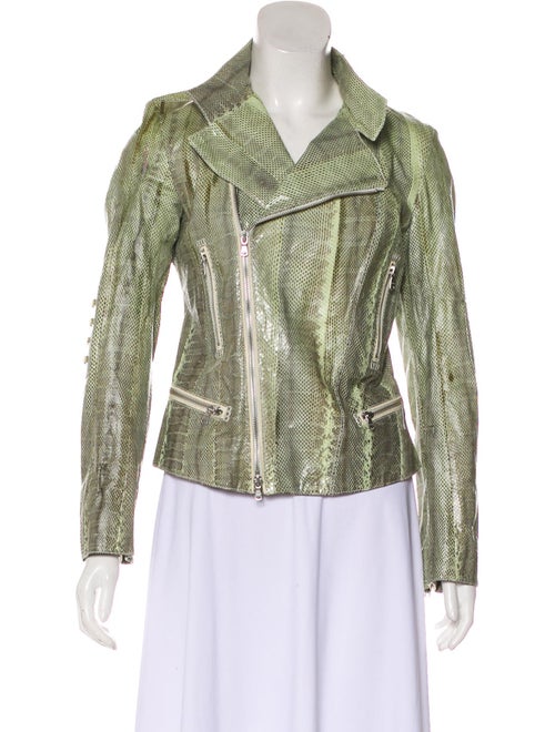 Tod's Snakeskin Zip Jacket Green