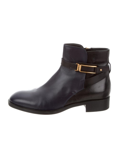Tod's Leather Ankle Boots Navy