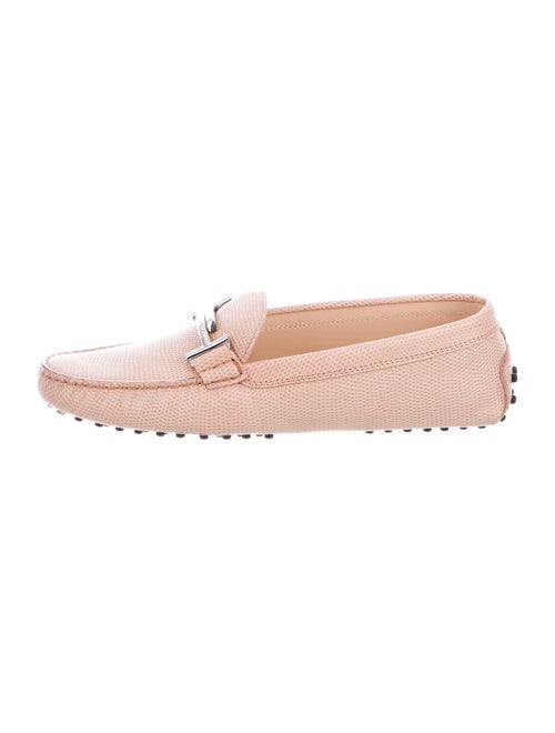 Tod's Lizard Loafers Pink