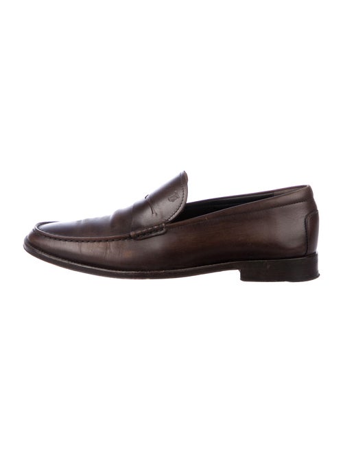 Tod's Leather Dress Loafers Brown