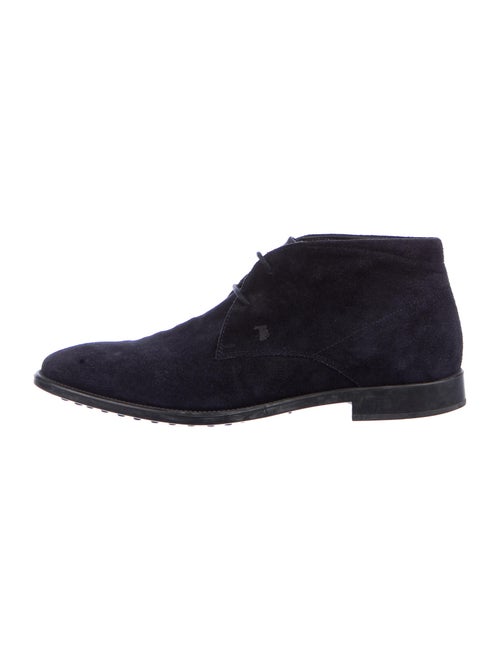 Tod's Suede Lace-Up Boots Blue