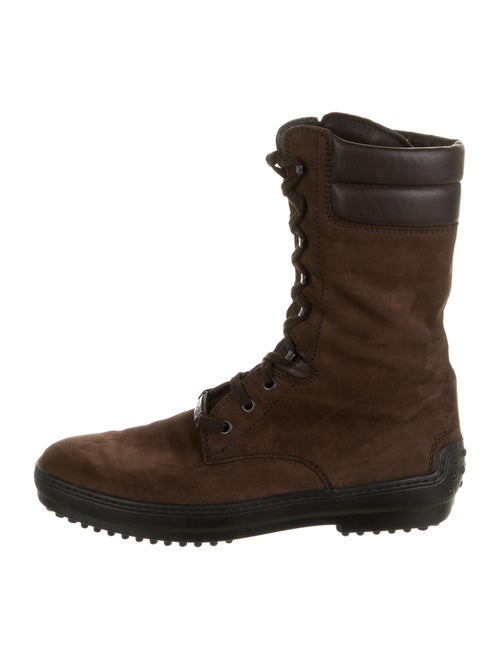 Tod's Leather Combat Boots Brown