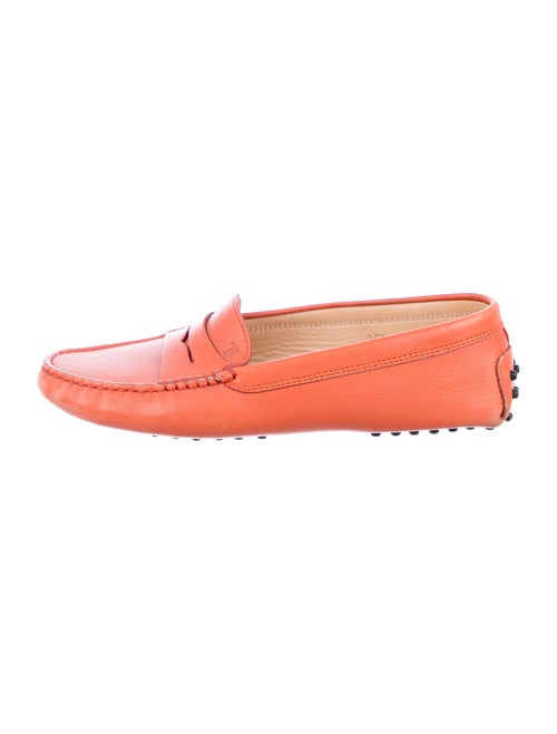Tod's Leather Loafers Orange