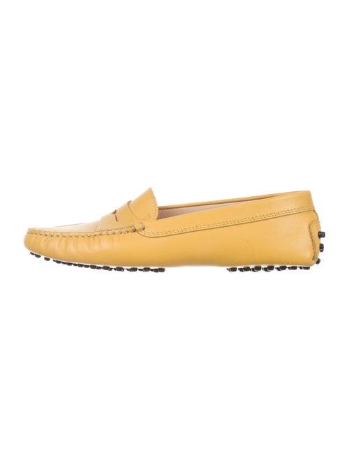 Tod's Signature Logo Leather Loafers Yellow