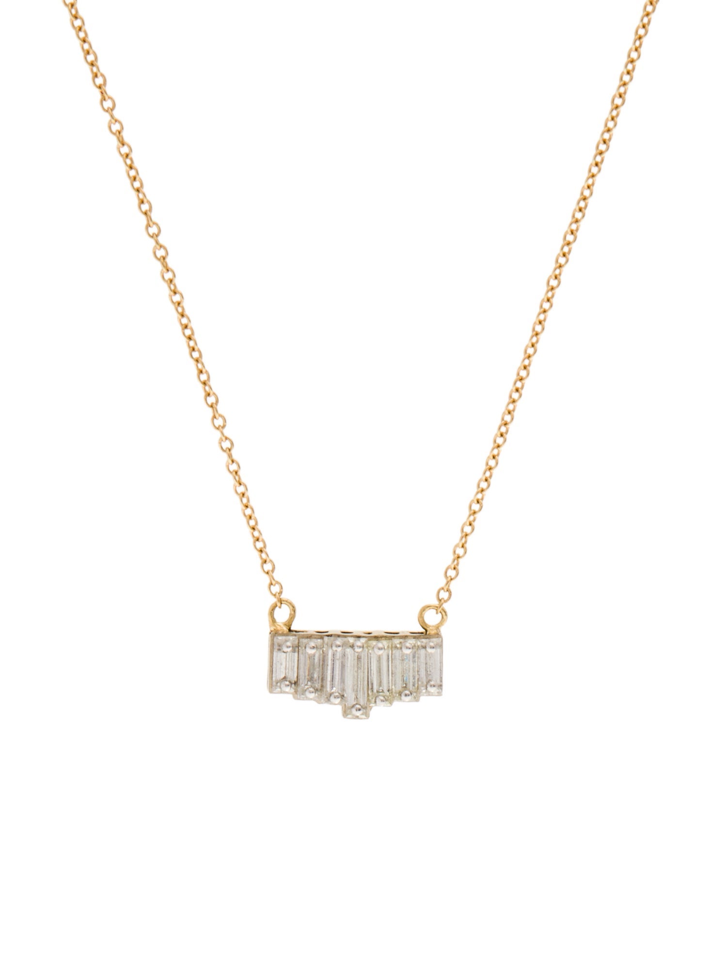 Todd Pownell 18K Diamond Graduated Two-Tone Pendant Necklace
