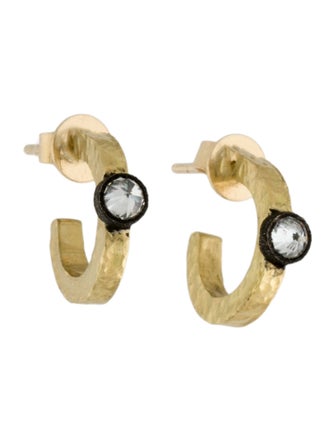 Todd Pownell 18K Inverted Diamond Hoop Earrings