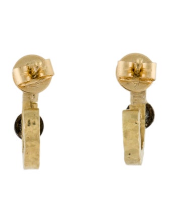 Todd Pownell 18K Inverted Diamond Hoop Earrings