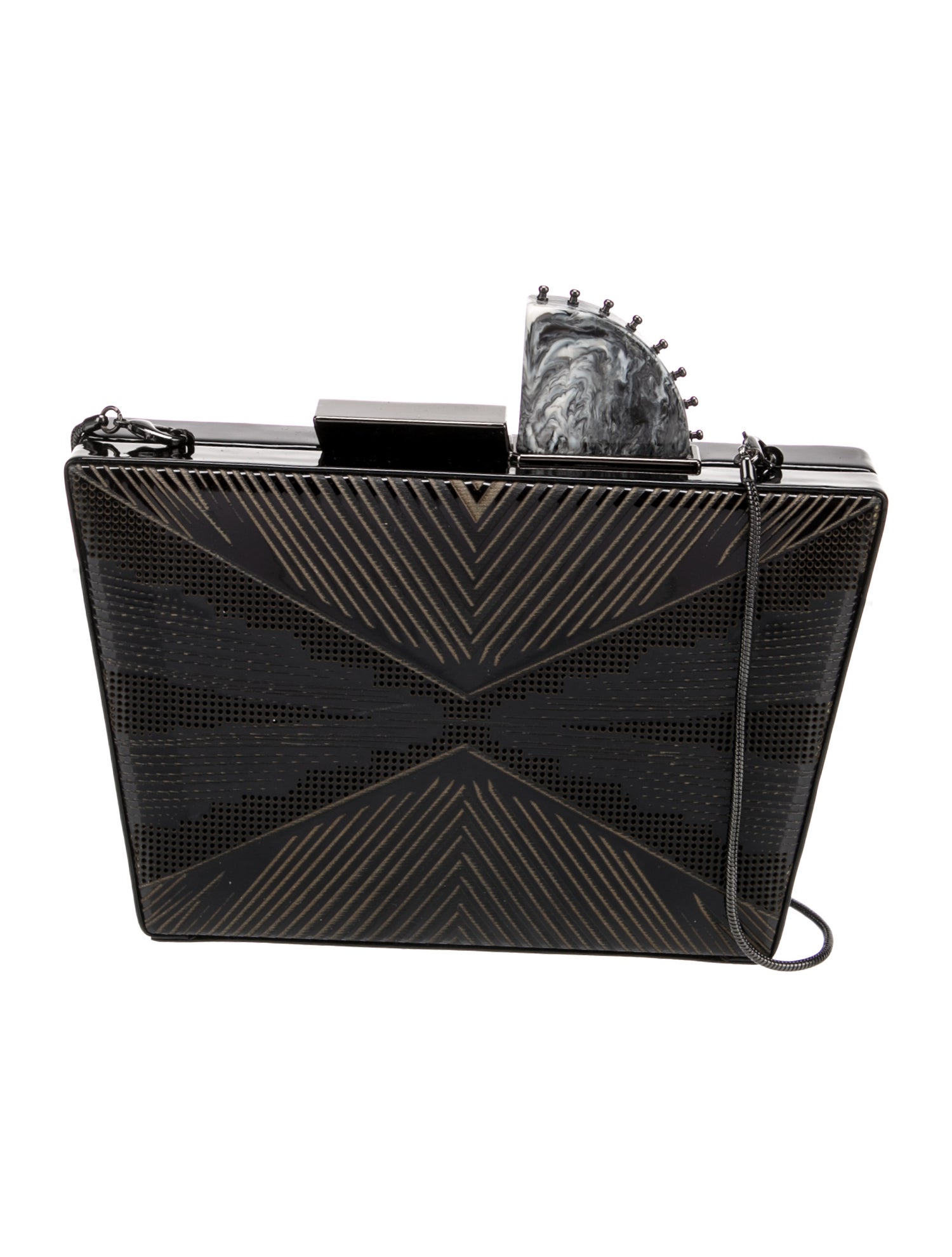 Tonya Hawkes Patent Leather Messenger Bag