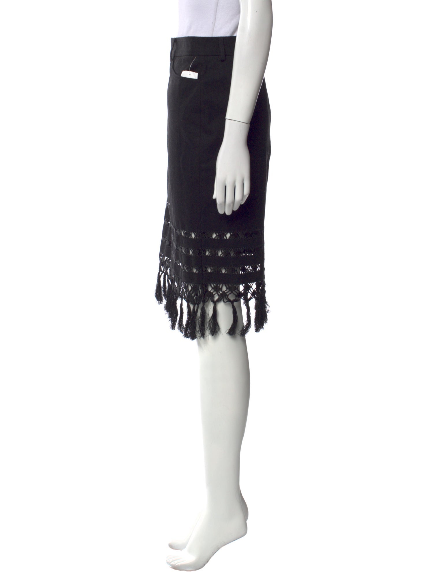 Zang Toi Embroidered Accent Knee-Length Skirt w/ Tags