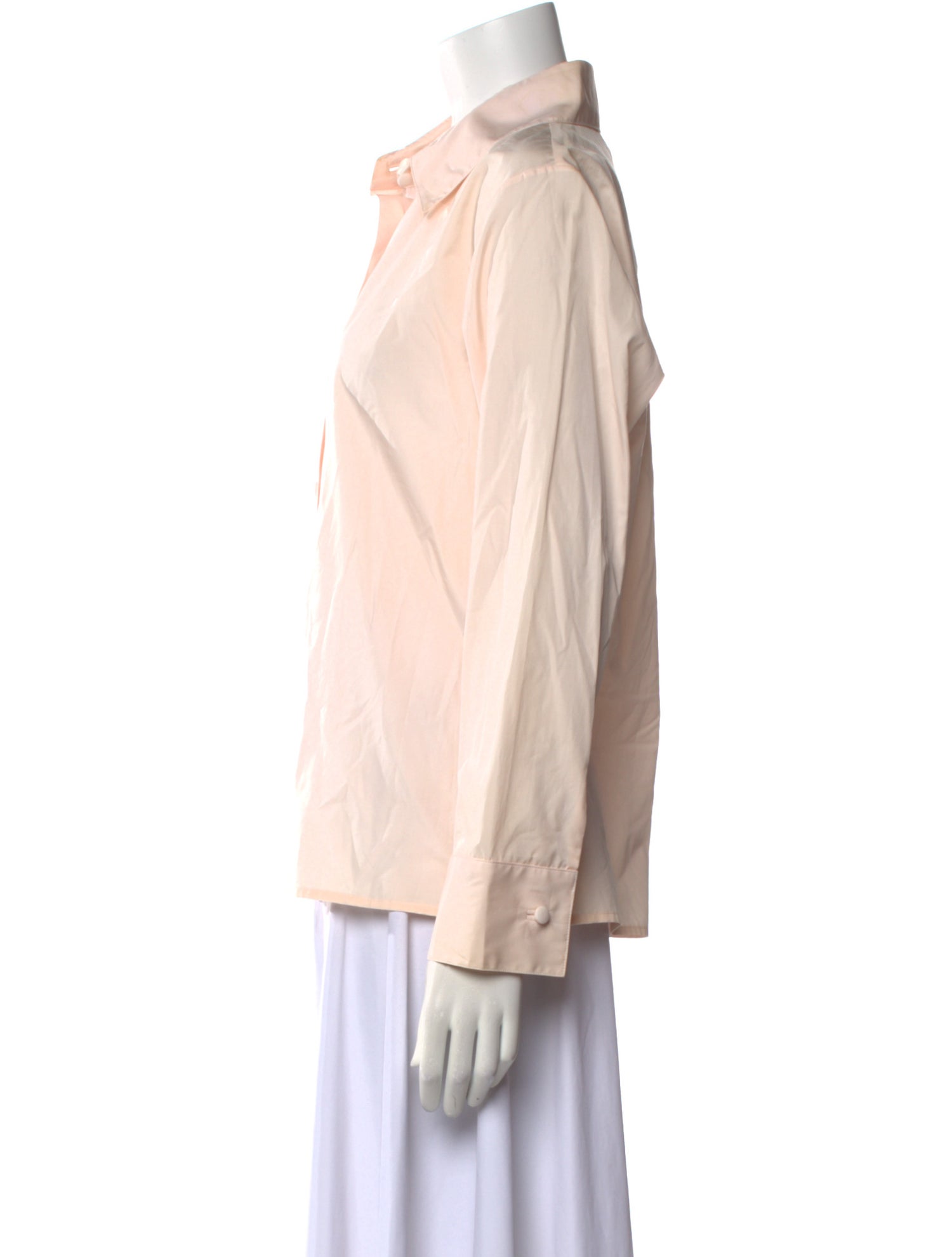 Zang Toi Silk Long Sleeve Button-Up Top