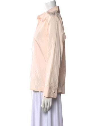 Zang Toi Silk Long Sleeve Button-Up Top