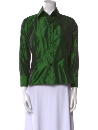 Zang Toi Silk Printed Button-Up Top