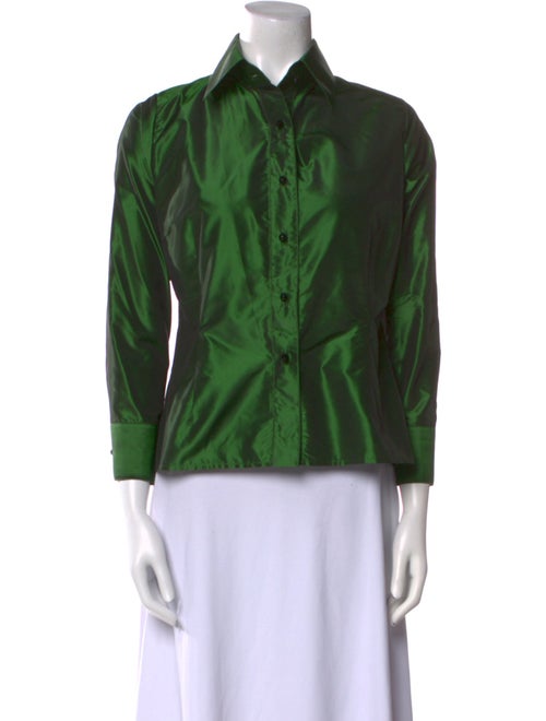 Zang Toi Silk Printed Button-Up Top