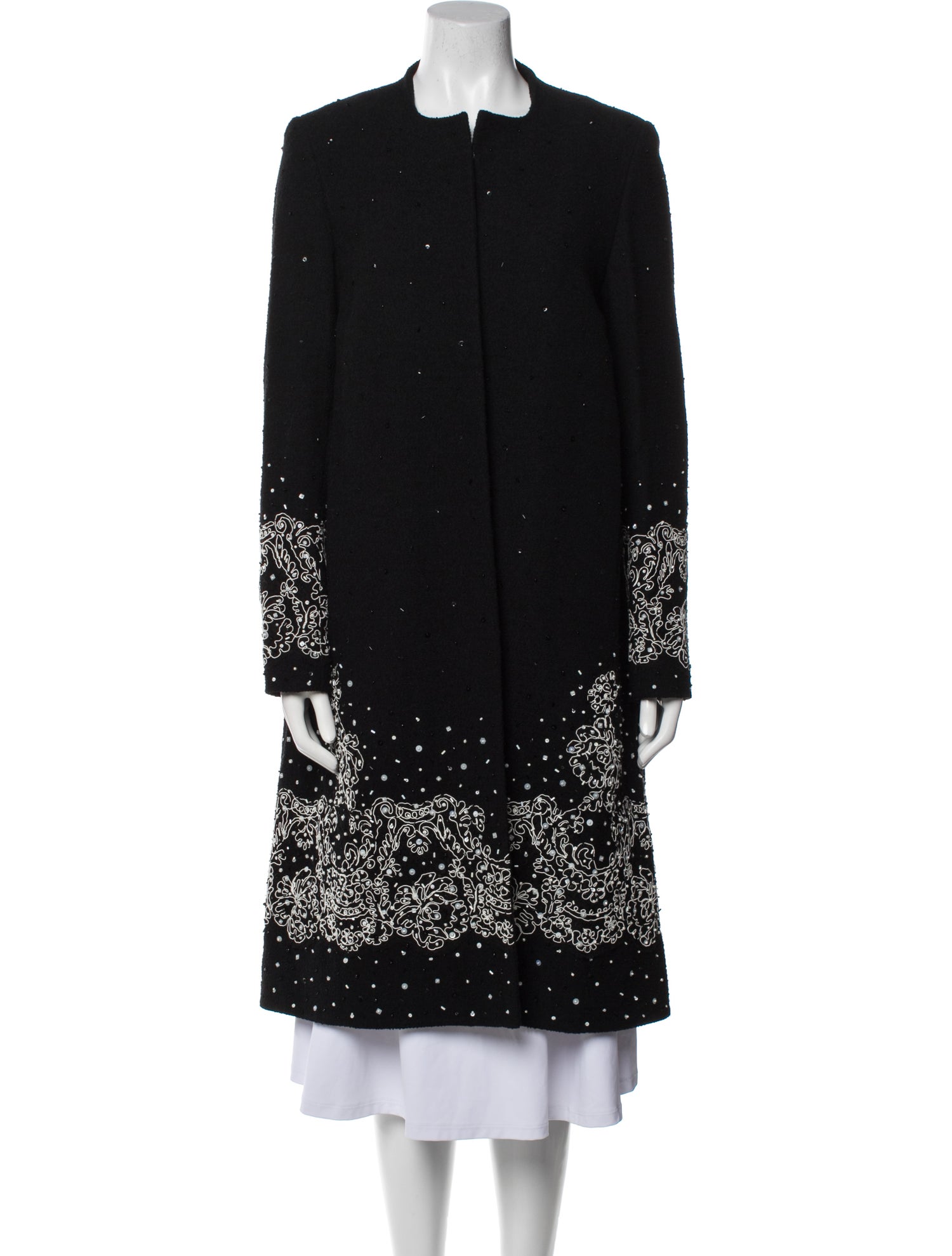 Zang Toi Wool Graphic Print Coat