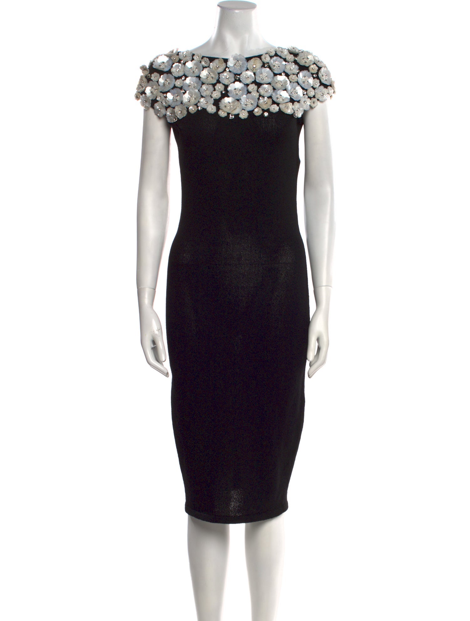 Zang Toi Lace Pattern Midi Length Dress