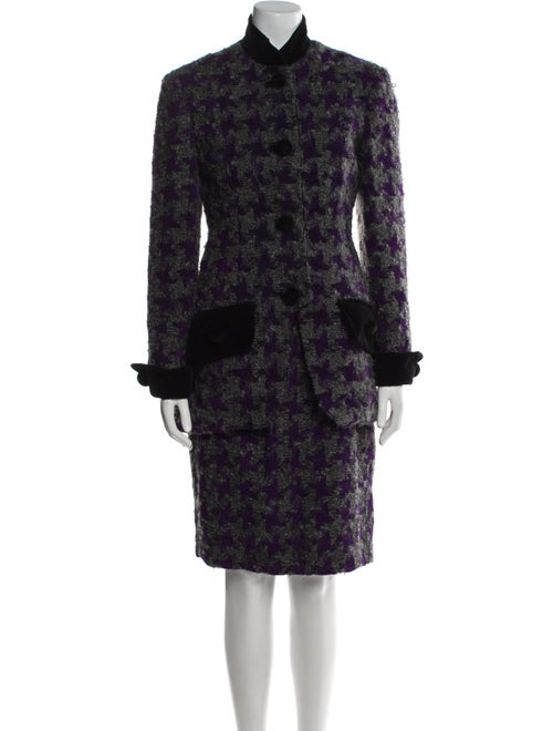 Zang Toi Wool Printed Skirt Suit
