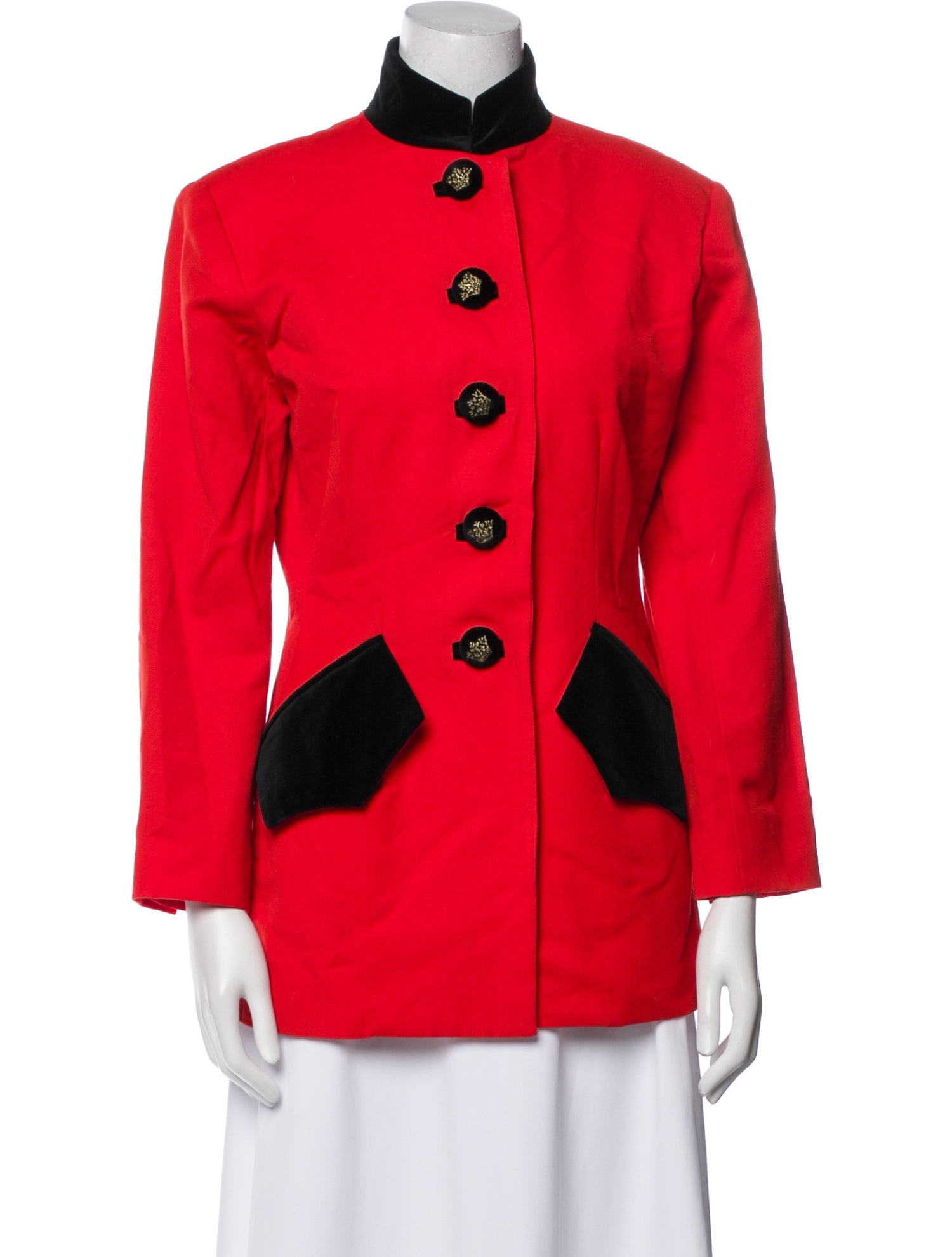 Zang Toi Wool Colorblock Pattern Evening Jacket