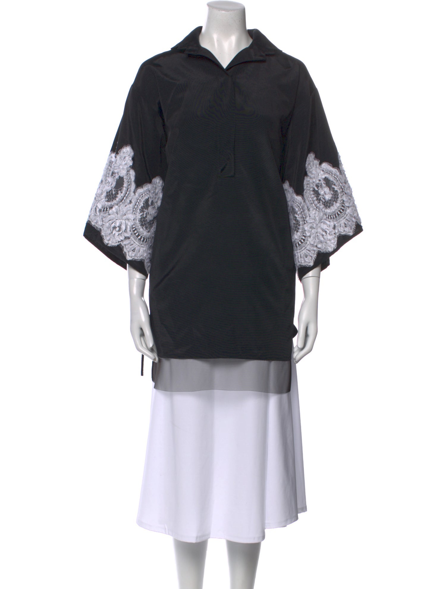 Zang Toi Printed Three-Quarter Sleeve Tunic