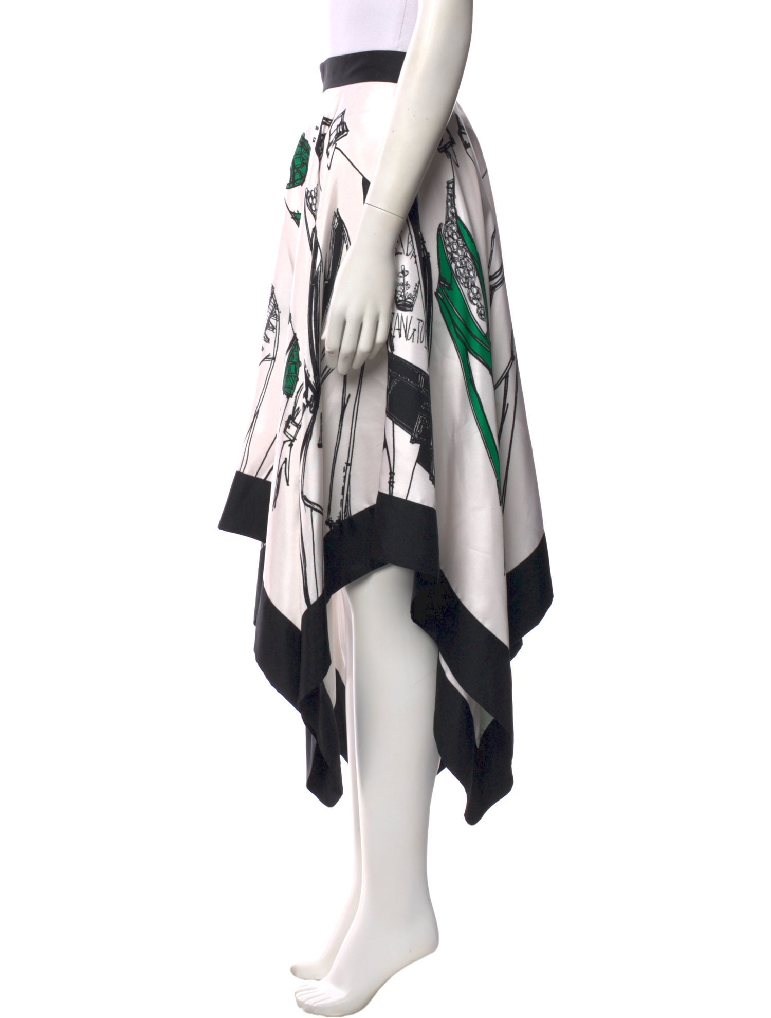 Zang Toi Silk Midi Length Skirt