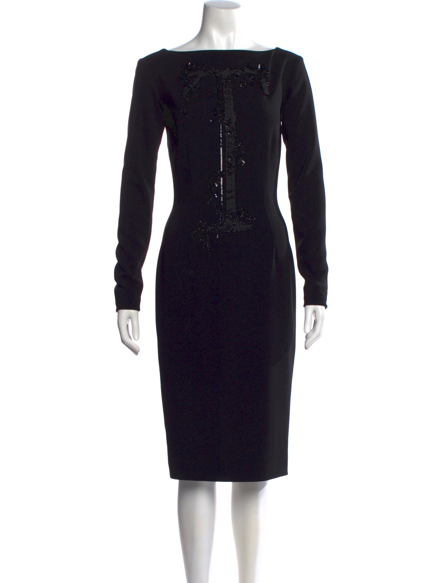 Zang Toi Bateau Neckline Knee-Length Dress