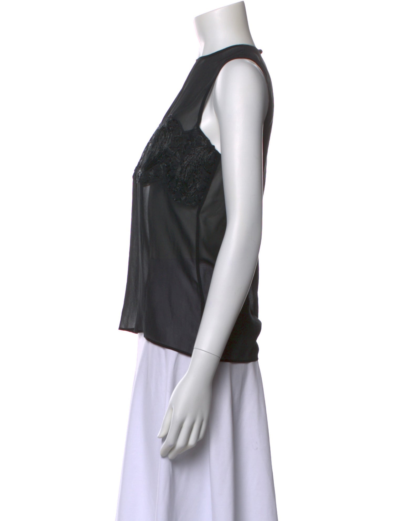 Zang Toi Silk Mock Neck Top