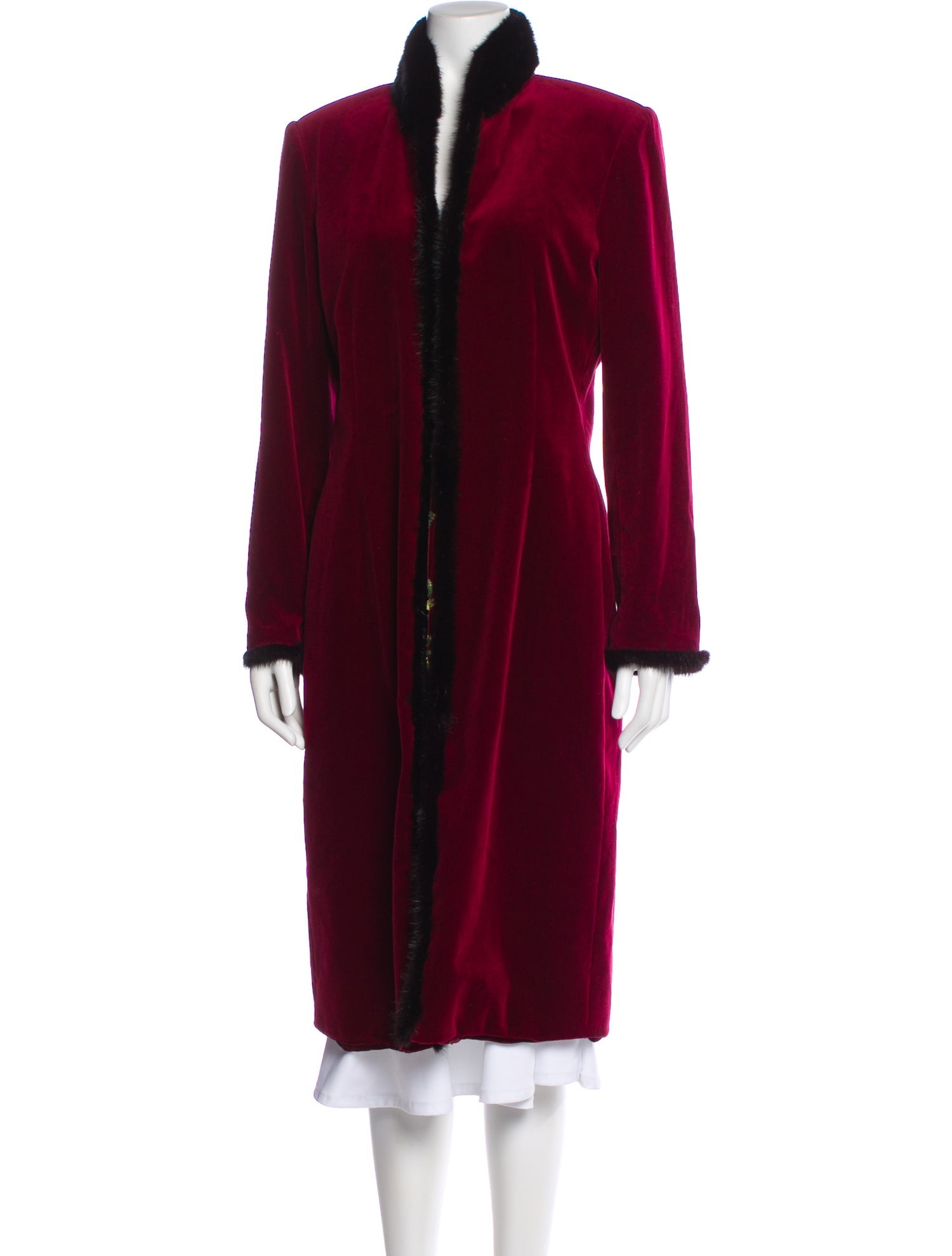 Zang Toi Silk Faux Fur Coat