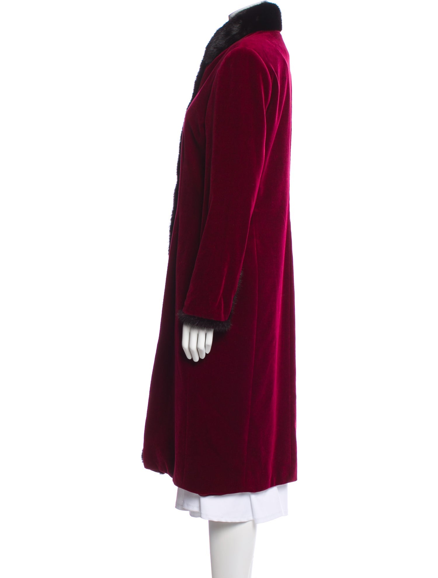 Zang Toi Silk Faux Fur Coat