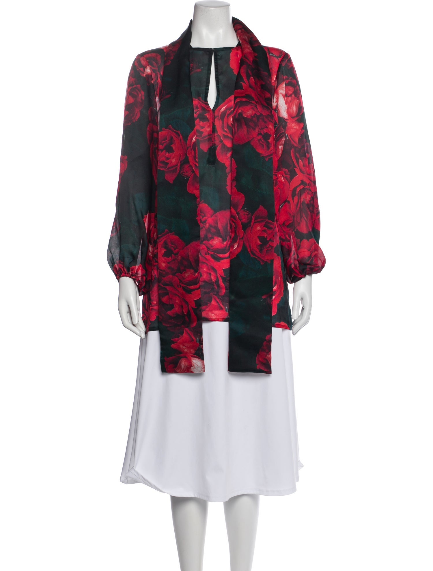 Zang Toi Silk Floral Print Blouse