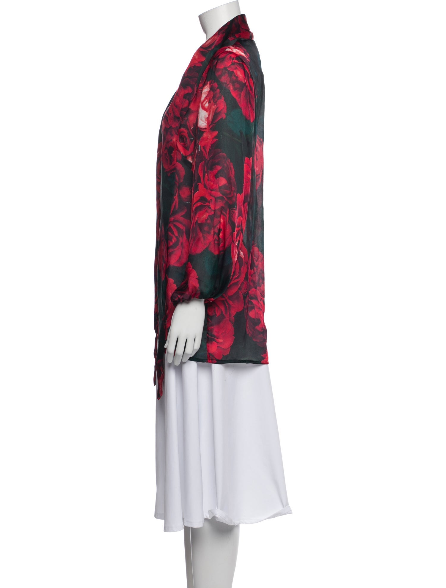 Zang Toi Silk Floral Print Blouse