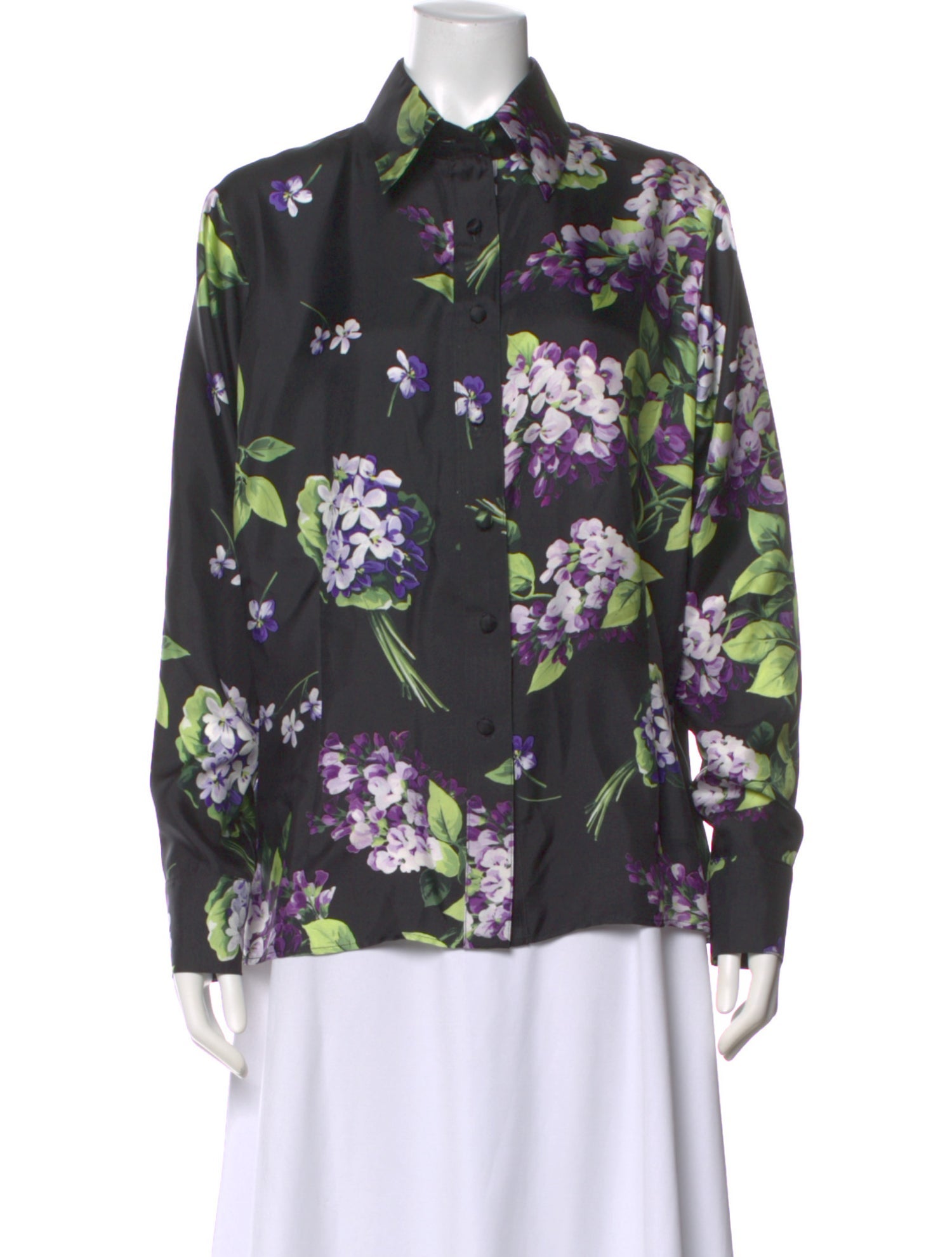 Zang Toi Silk Floral Print Blouse