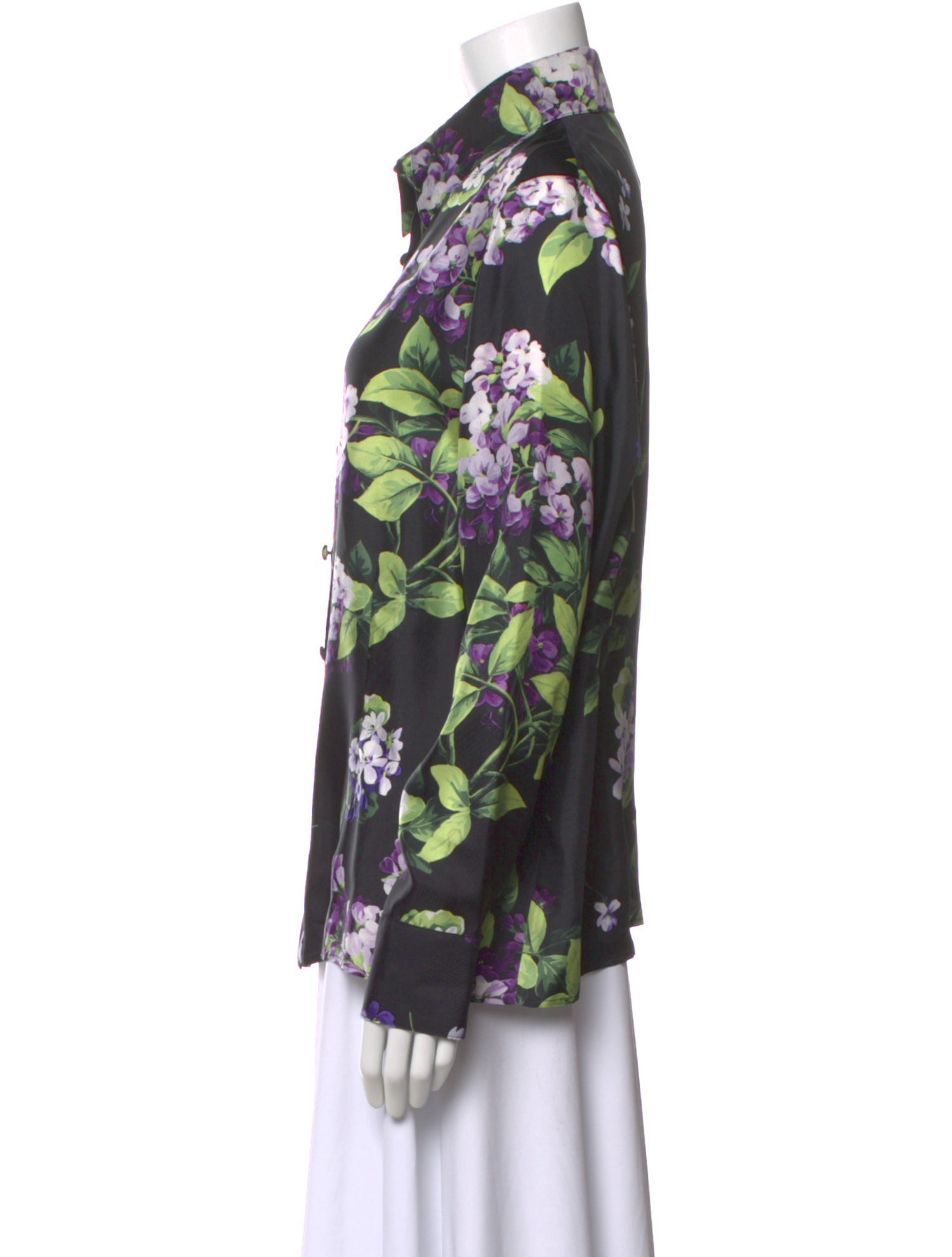Zang Toi Silk Floral Print Blouse