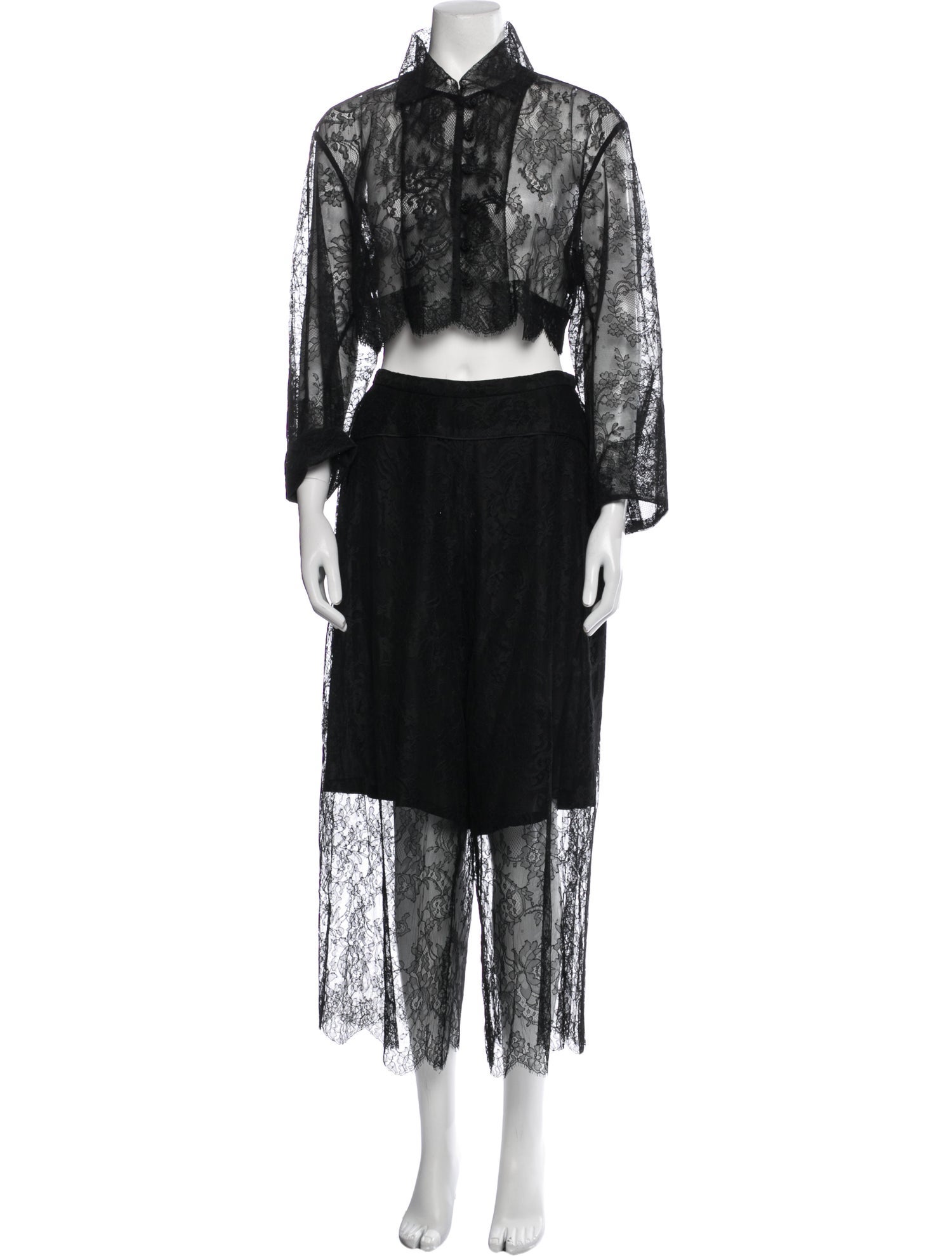 Isabel Toledo Lace Pattern Lace Trim Embellishment Skirt Set