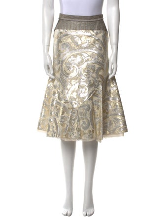 Isabel Toledo Mesh Accents Knee-Length Skirt