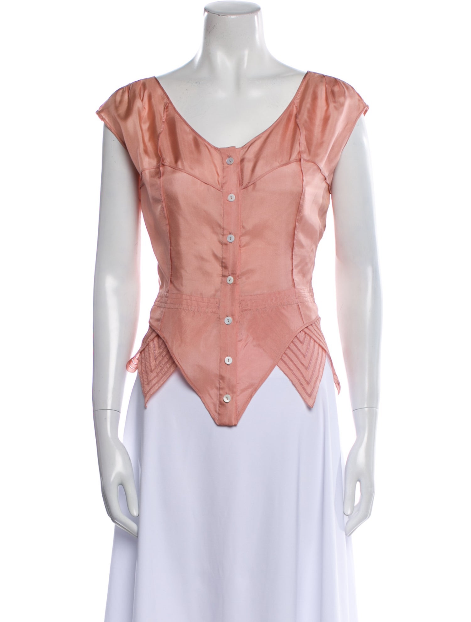 Isabel Toledo Silk V-Neck Blouse