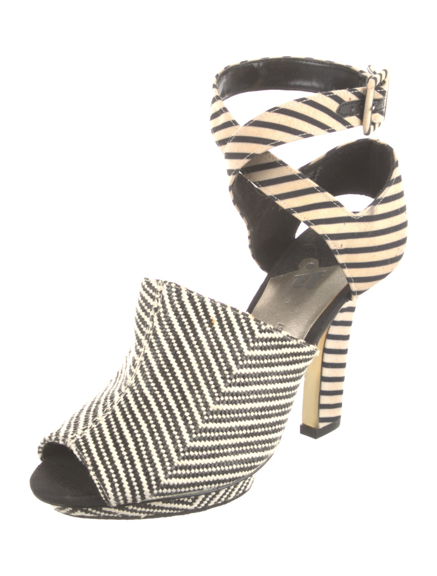 Isabel Toledo Striped D'Orsay Pumps