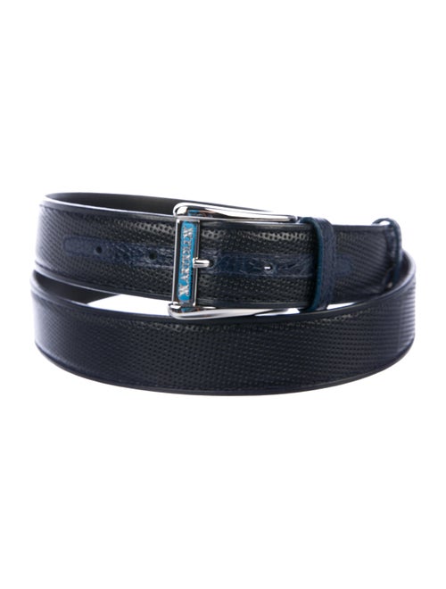 Artioli Embossed Leather Belt navy