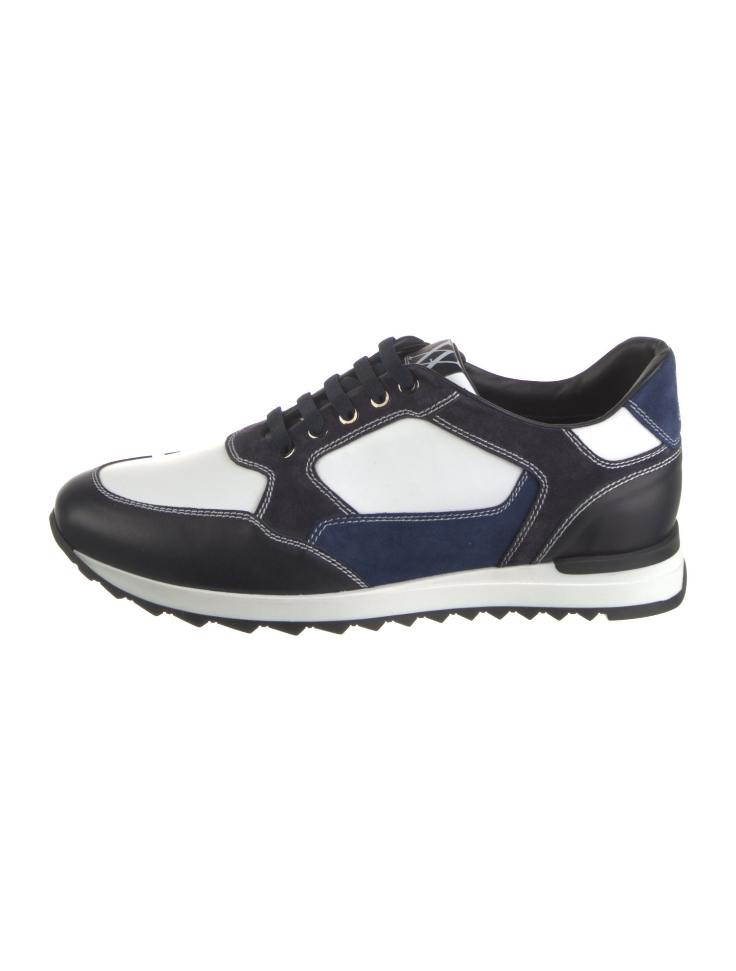 Artioli Leather Colorblock Pattern Sneakers