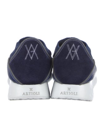 Artioli Nylon Leather Trim Embellishment Athletic Sneakers