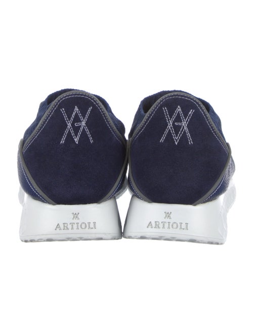 Artioli Nylon Leather Trim Embellishment Athletic Sneakers