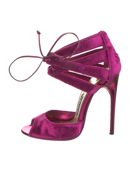 Tom Ford Velvet Mesh Accents Sandals