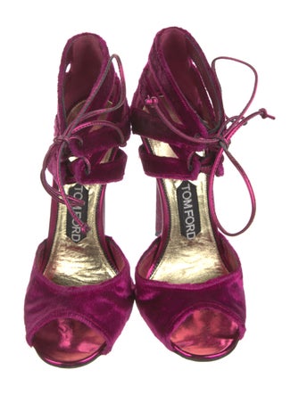 Tom Ford Velvet Mesh Accents Sandals